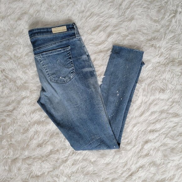 AG The Legging Ankle Skinny Paint Splatter Distressed Jeans - Picture 13 of 14